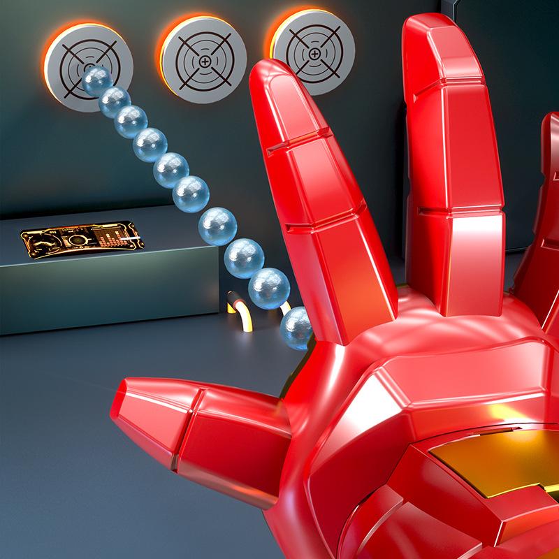Iron Hero Electric Repeater Children'S Toy, Water Bomb Mechanical Glowing Arm, Wearable