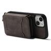 LC.IMEEKE L6 For iPhone 15 Magnetic Case Detachable Zipper Wallet Leather Coated PC + TPU Phone Cover