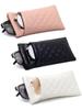 Double-layer Portable Squeeze Glasses Case PU Soft Leather Solid Color Diamond Sunglasses Bag Multi-piece Glasses Storage Bag