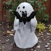 Halloween Table Centerpieces Ghost Figurine, Cute Resin Statue, Creative Holding Whimsical Desk Accessories Bat/Drink Tabletop Ornament for