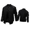 Men's 2019 Leather Sleeve Patchwork Baseball Jacket with Large Pockets & Stand Collar
