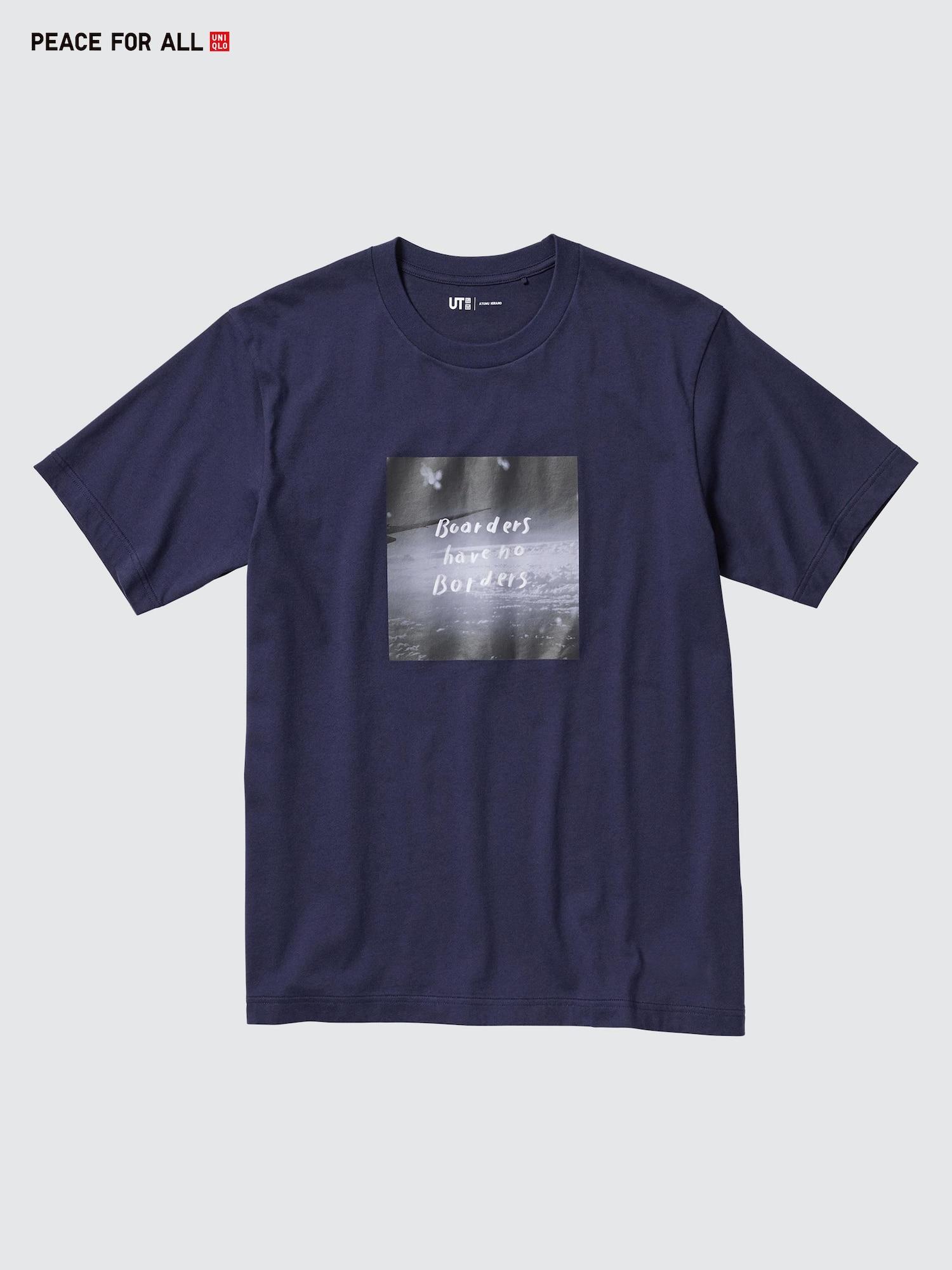 

Uniqlo Футболка с принтом «Peace For All» с коротким рукавом, стандартный крой Аюму Хирано 69 NAVY/UNISEX XS