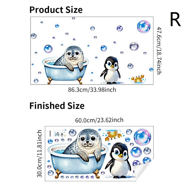 6Pcs/Set Bathtub Decoration Anti-Slip Bathtub Stickers Cartoon Coral Crab Small Fish Pattern Stickers Bathroom Pvc Frosted Batht