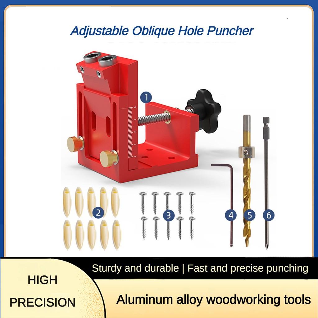 Cabinet Board Punching Auxiliary Tool Aluminum Alloy Woodworking Drilling Positioner Adjustable Oblique Hole Locator