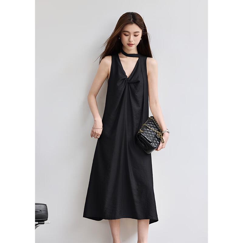 

VICTORIA&VERA Women s Sleeveless V-Neck Twisted Midi Dress V9012L04 M