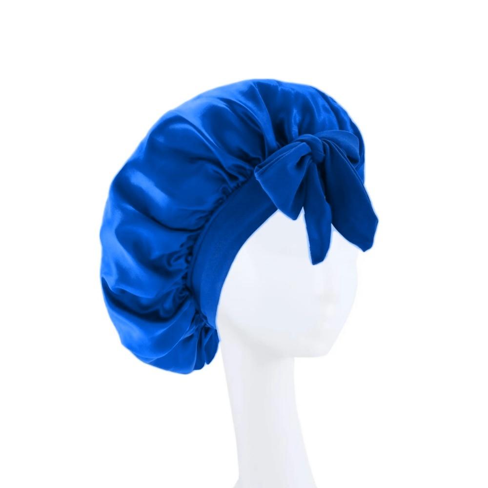 Sleeping Hat Satin Solid Wide-brimmed Beauty Headscarf Head Wrap Elastic Band Cap Hair Care Bonnet Night Hat Hair Salon Cap Tool