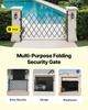 VEVOR Single Folding Security Gate, Lockable Scissor Gate with 360 degrees Swivel Casters, Outdoor Barricade Steel Retractable Gates