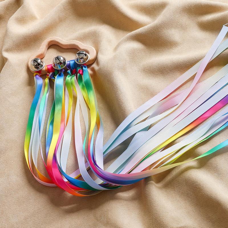 Sensory Toy Non-Toxic Baby Ribbon Ring Newborns Develop Color Recognition Sensory Toy