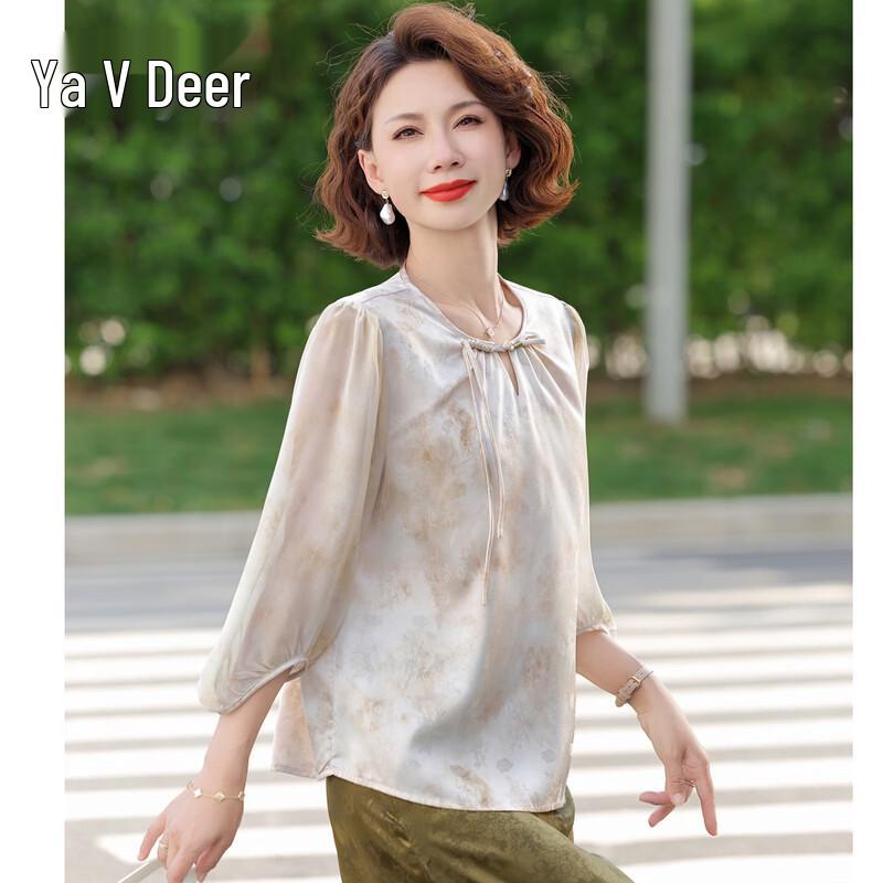 

Шифоновая блузка Yalu с цветочным принтом для женщин среднего возраста 4XL