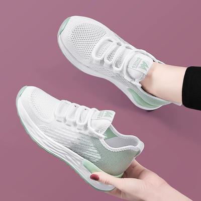 Été nouvelles chaussures tricotées respirantes polyvalentes décontractées pour femmes semelle souple fines respirantes chaussures de travail longue durée ne fatiguent pas les pieds