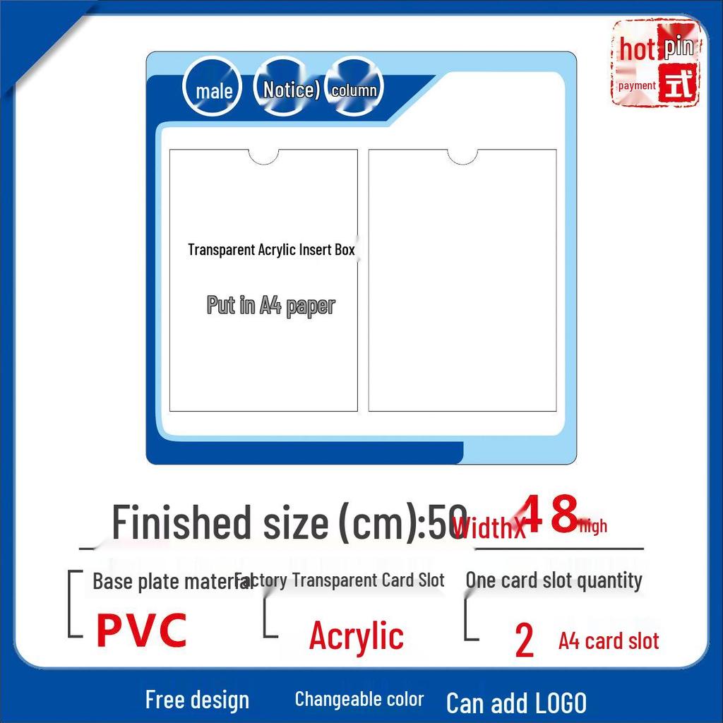 Wall-Mounted A4 Magnetic Display Board for Notices and Signs