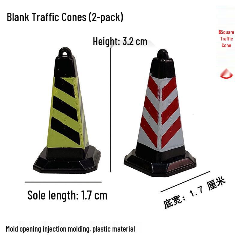 Speed Bump & Traffic Scene Model Toys: Cars, Cones, Signs, Lights, Plates