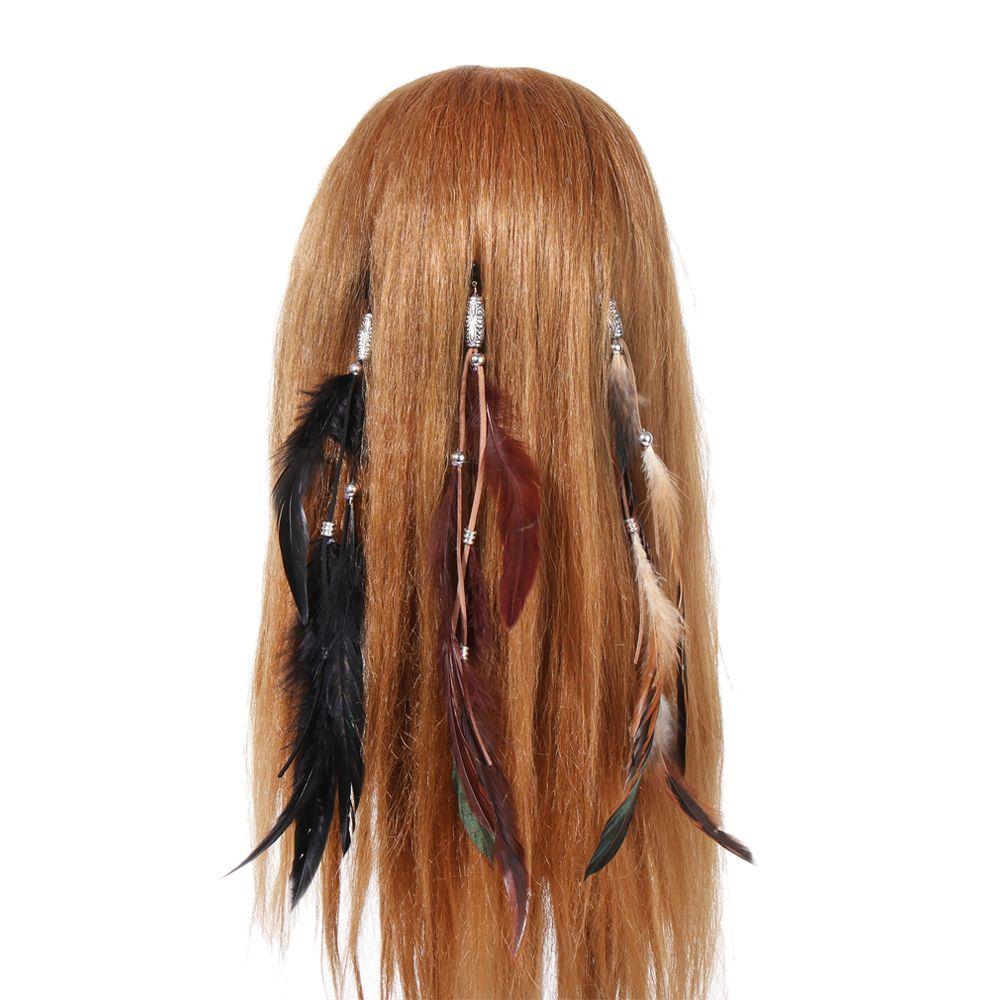 Party Comb Headdress Handmade Novelty Hairclips Hippie Headpieces Headband Headwear Feather Hair Rope