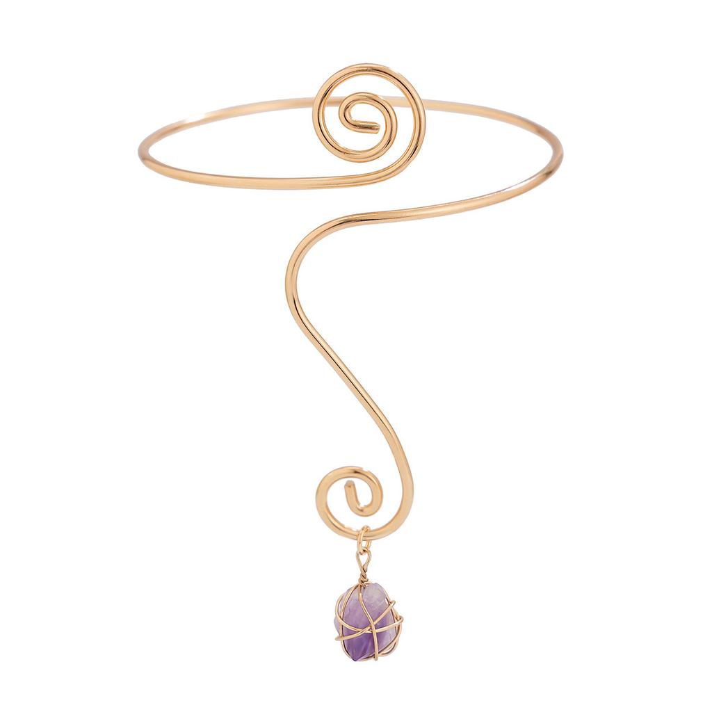 Retro Ethnic Wind Winding Thread Gravel Open Arm Bracelet Arm Chain Personality Hip Hop Snake Bracelet
