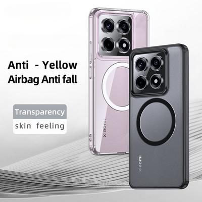 Shockproof Acrylic Magsafe Case for Xiaomi 14T Pro 14 13T Pro Matte Clear Wireless Charging Back Cover Shell No Yellowlling