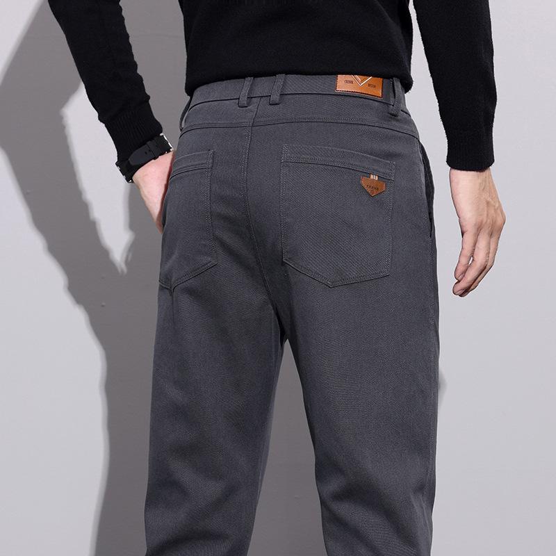 6 typů kávy Černá Šedá Podzimní a zimní Pánské kalhoty s fleecem/Běžné Volitelné Slim fit Rovná nohavice High-end Ležérní kalhoty pro mírně pokročilé