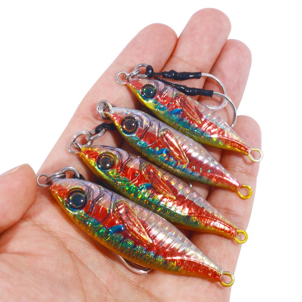 30G 40G 60G 80G Metal Jig Candy Casting Lead Bait Jigging Bait Slow Pitch With Assist Hooks Jigs Lure
