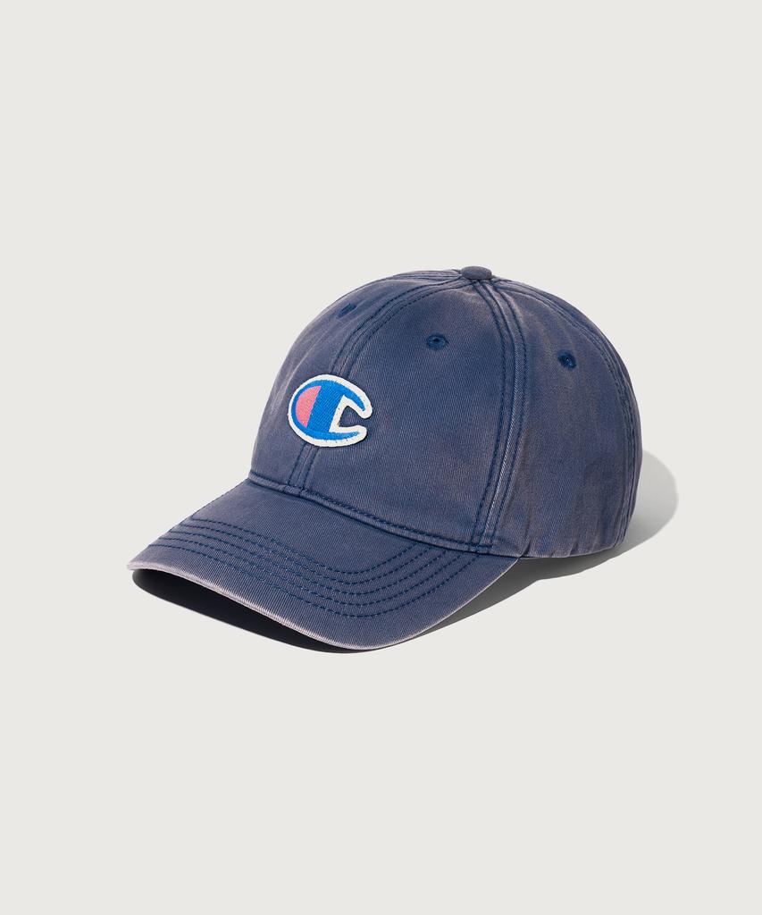 CHAMPION Big C Logo Washed Ball Cap Navy