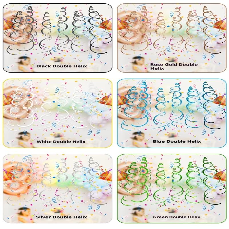 6/12Pcs Pvc Curling Spiral, Party Decoration Party Theme Decorations Dangling Spirals Pendant Party Spiral Birthday Party