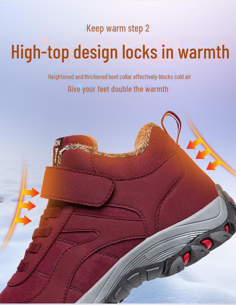 Unisexové teplé protiskluzové vycházkové boty pro seniory - Velké velikosti, Plus samet a bavlna, Podzim/Zima