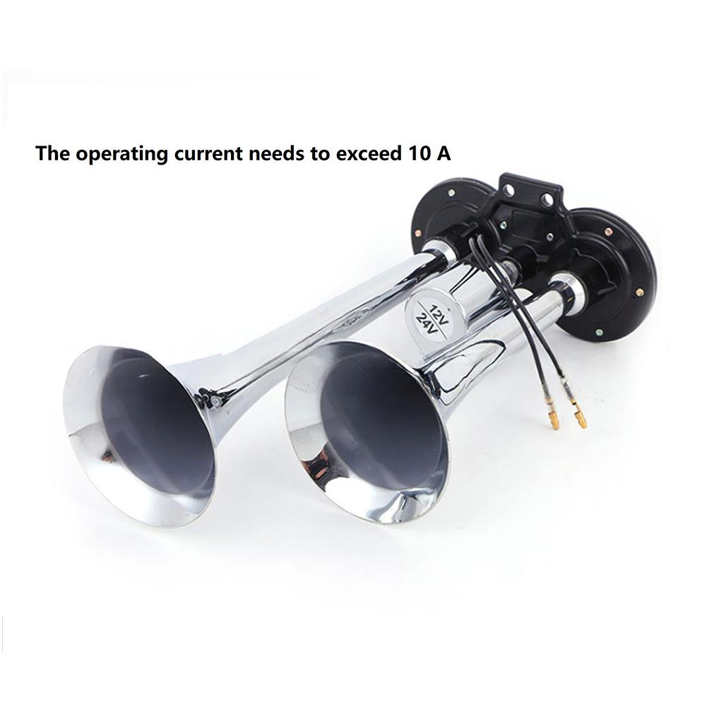 12/24V 150db Air Horn For Truck Zinc Alloy Dual Trumpet With Compressor Dual Electric Air Horns Kit For Vehicles Motorcycle