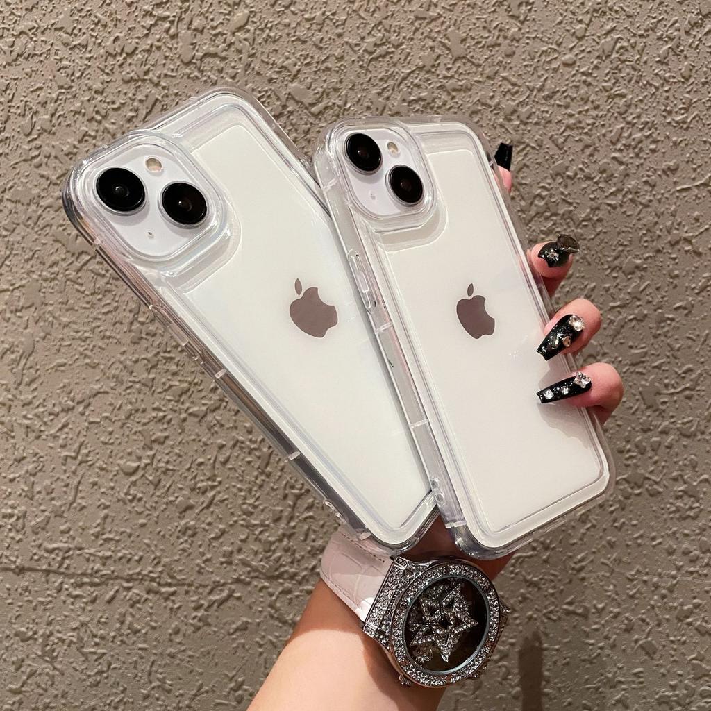 Applicable To IPhone16PRO Photo Frame Airbag Transparent Protective Case Apple 15 14 Shock Absorbing Airbag Full Soft Mobile Phone Case