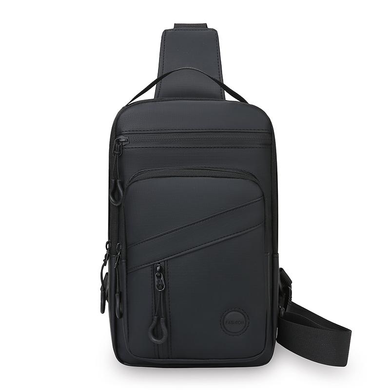 

Мужская однотонная сумка кроссбоди Оксфордская сумка через плечо большой вместимости нагрудная сумка чёрный