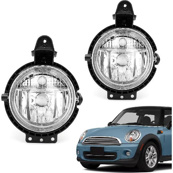 TOPUS Pair Fog Lights for 2007-2015 Mini Cooper R55 R56 R57 R58 R59 Mini Clubman 2006-2013 Front Bumper Fog Lamp W/O bulbs Left & Right Side Clear