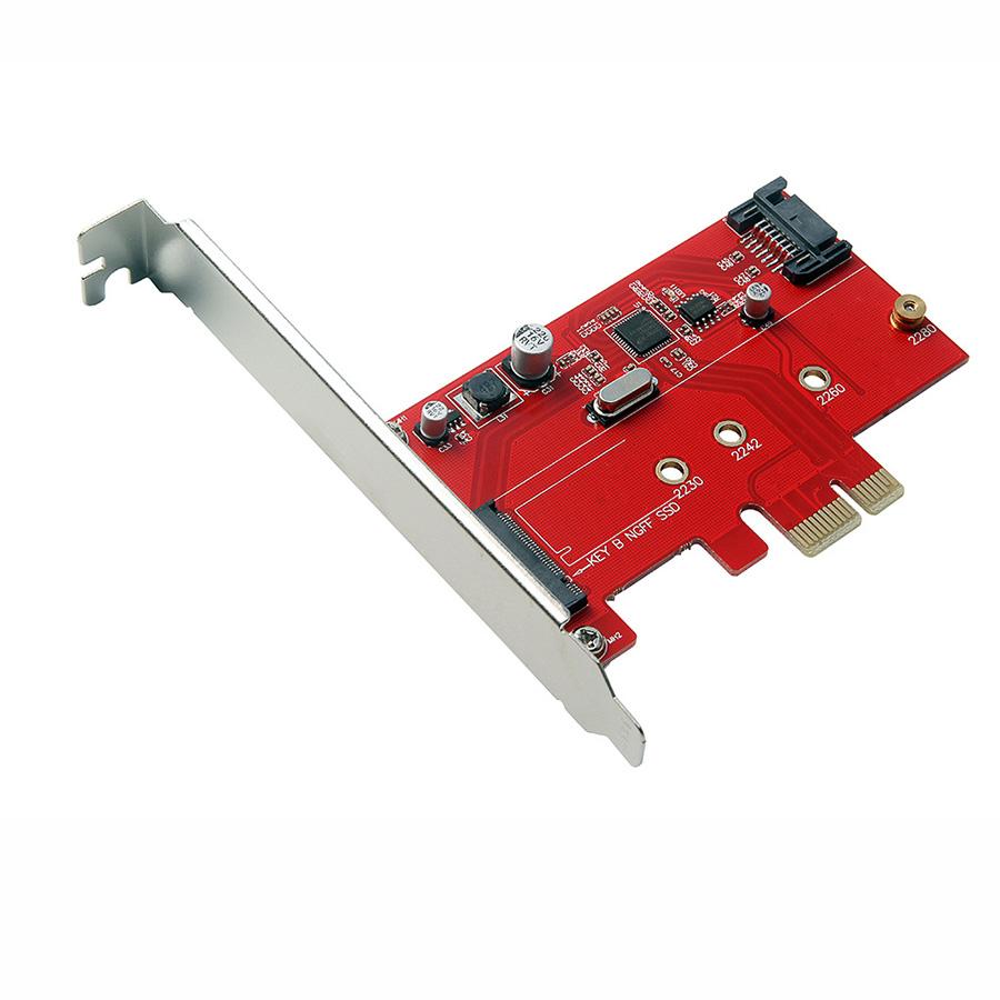 PCIE X1 to B Key M.2 NGFF SATA SSD 2280 2260 2242 2230 PCI-Express Adapter Card