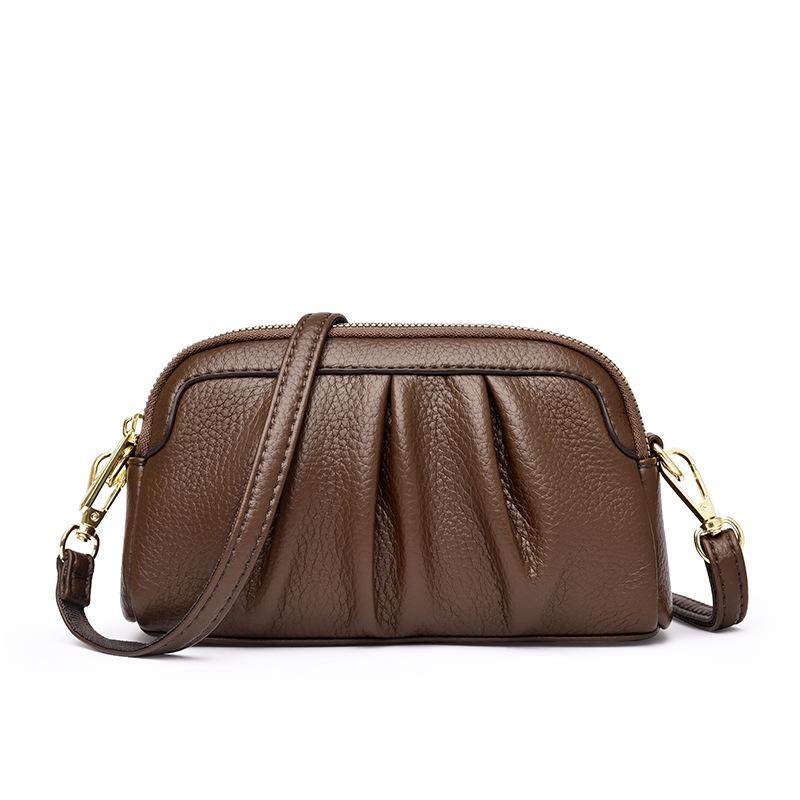 Small Square-shaped Lady's Lightweight Single-shoulder Pleated Mini Change Purse Mobile Phone Bag Shoulder Bag