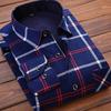 2026 Men's Autumn Winter Thick Warm Long Sleeve Plaid Shirt Thick Fleece Warm Casual Shirts for Men Oversized Plaid Shirts Male