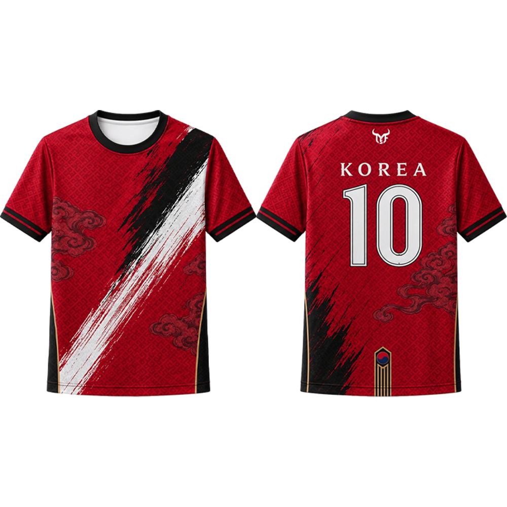 Korejský Vintage Fotbalový Dres s Potiskem Oblaků Pánský Prodyšný a Rychleschnoucí Letní Venkovní Sportovní Tričko Unisex Kulatý Výstřih Ležérní Top