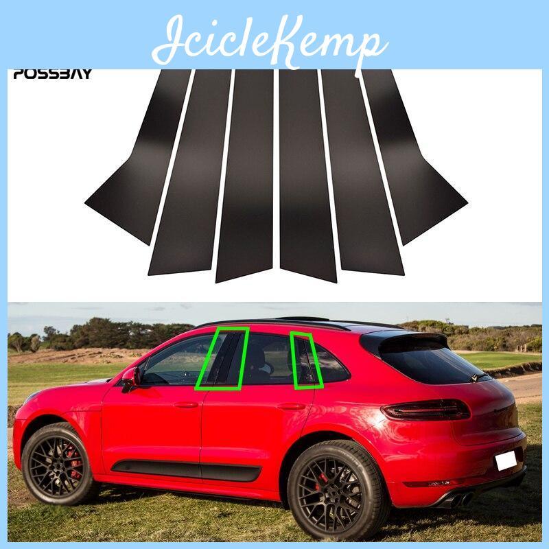 Pillar Car Posts 6 Pcsset Window Door Moulding Trims Bc Column Sticker Cover For Porsche Macan 20142022