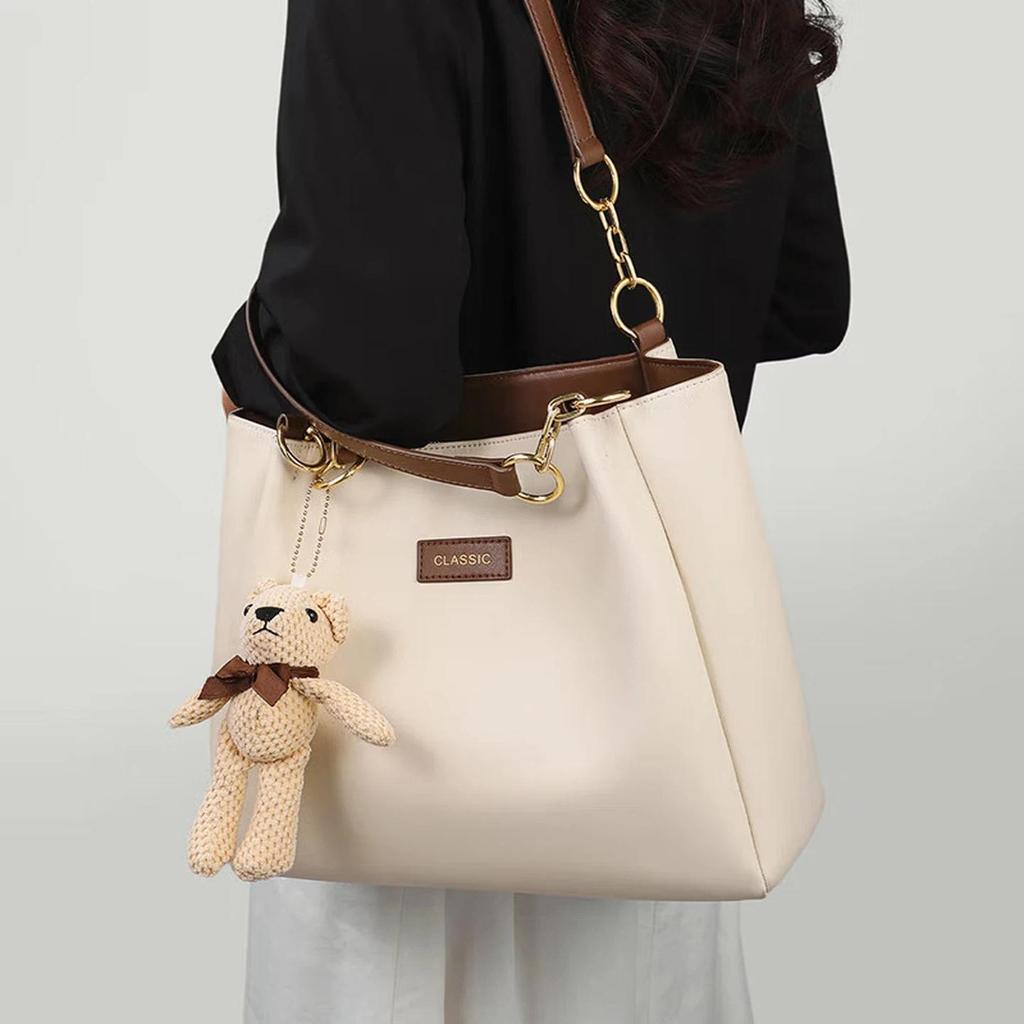 Love Sea Leather Shoulder Bag, Handbag, Women's Tote Bag, Large Capacity, Brown