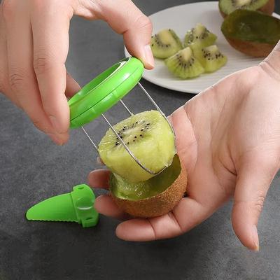 Cortador de kiwi, pelador y rebanador de cocina, aparatos creativos desmontables, herramientas para pelar limón de acero inoxidable, accesorios para hacer ensalada de frutas