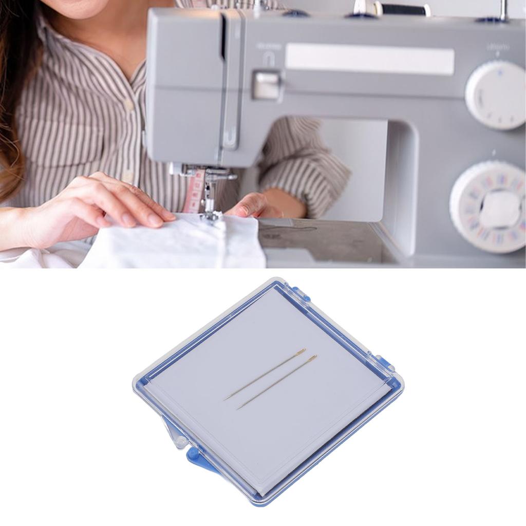 Magnetic Sewing Needle Case Transparent Cover Knitting Pin Plastic Storage Box with 2 Needles