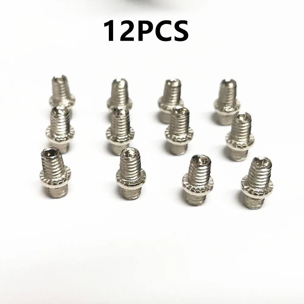 

Bicycle Pedal Spikes 12PCS/20PCS Anti-Skid Steel Studs M4 Threading Bolts Pin Nail for Cycle Pedals Bike Accessories silver-12PCS