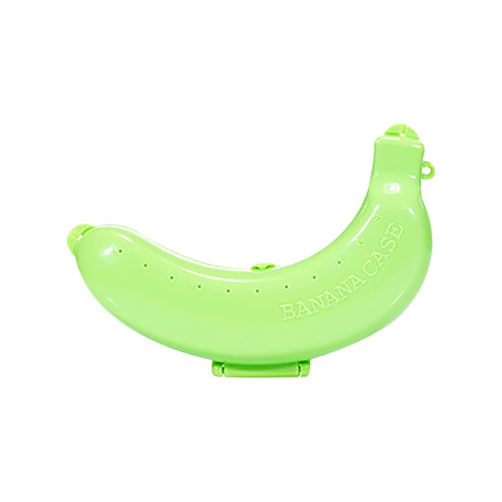 

1PC Portable Banana Shape Banana Protective Case Creative Plastic Banana Fruit Storage Case for Travel Outdoor зелёный