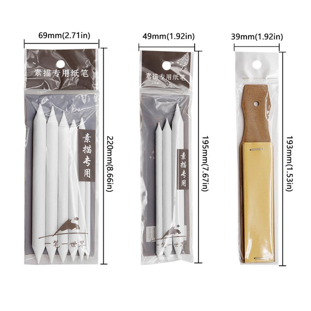 3/6PCS Blending Stumps and Tortillions Paper Art Blenders Sandpaper for Student Artist Beginner Sketching Drawing