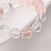 Natural Pink Quartz & White Crystal Bracelet for Girls - Sweet, Heart Design 
