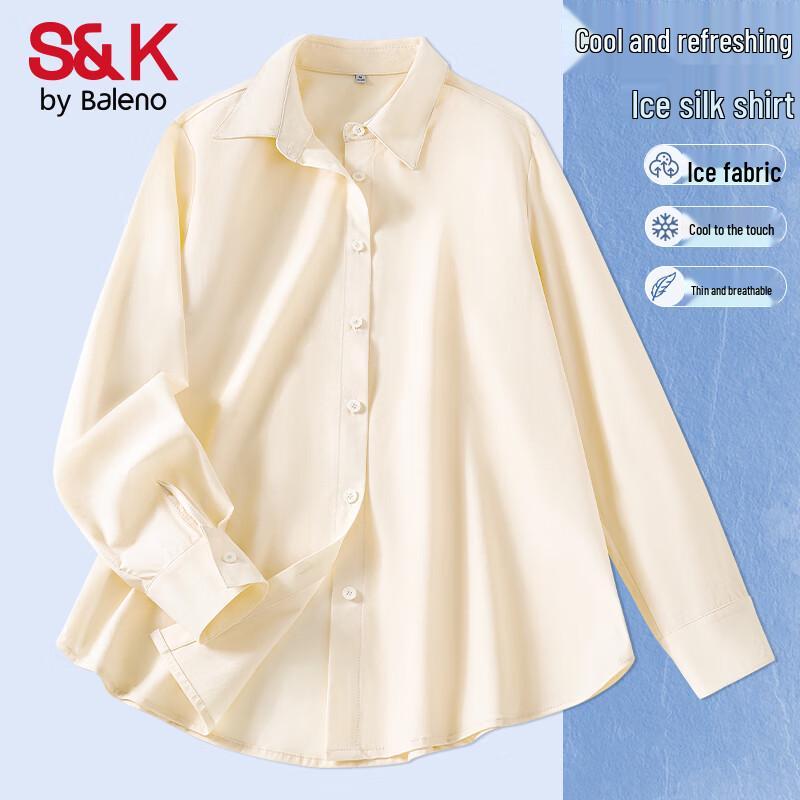 Baleno Women's Ice Silk Loose Fit Long Sleeve Shirt