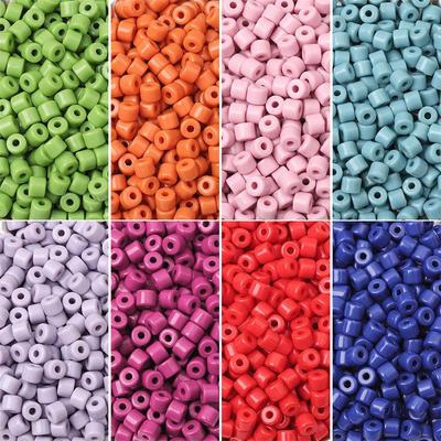 Bunte Acryl-Zylinderperlen für DIY-Schmuck - Runde Fass-Saatperlen für Ohrringe, Halsketten und Armbänder.