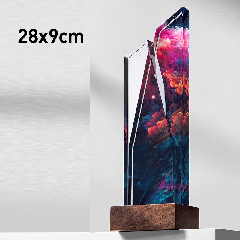 Customized Crystal Trophy, Color Printing Prize Sports Annual Meeting Awards Outstanding Employee Souvenir, Home Decoration, 1Pc