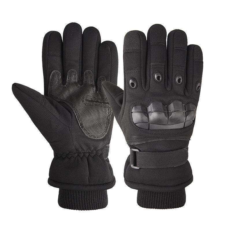 

Чоловічі зимові тактичні сенсорні рукавички: Теплий софтшел на оксамитовій підкладці для їзди на велосипеді та мотоциклі L чорний