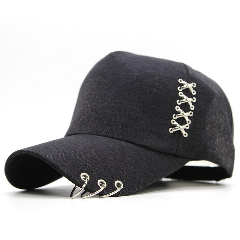 Hot Sale Unisex Y2K Cap Solide Plain Baseball Cap Outstreet Women Cross Metal Decoration Cap Female Trendy Hat