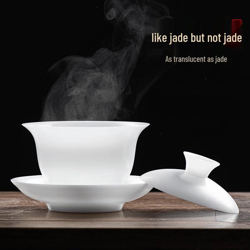 Buzhuo Ceramic Sancai Gaiwan Tea Cups