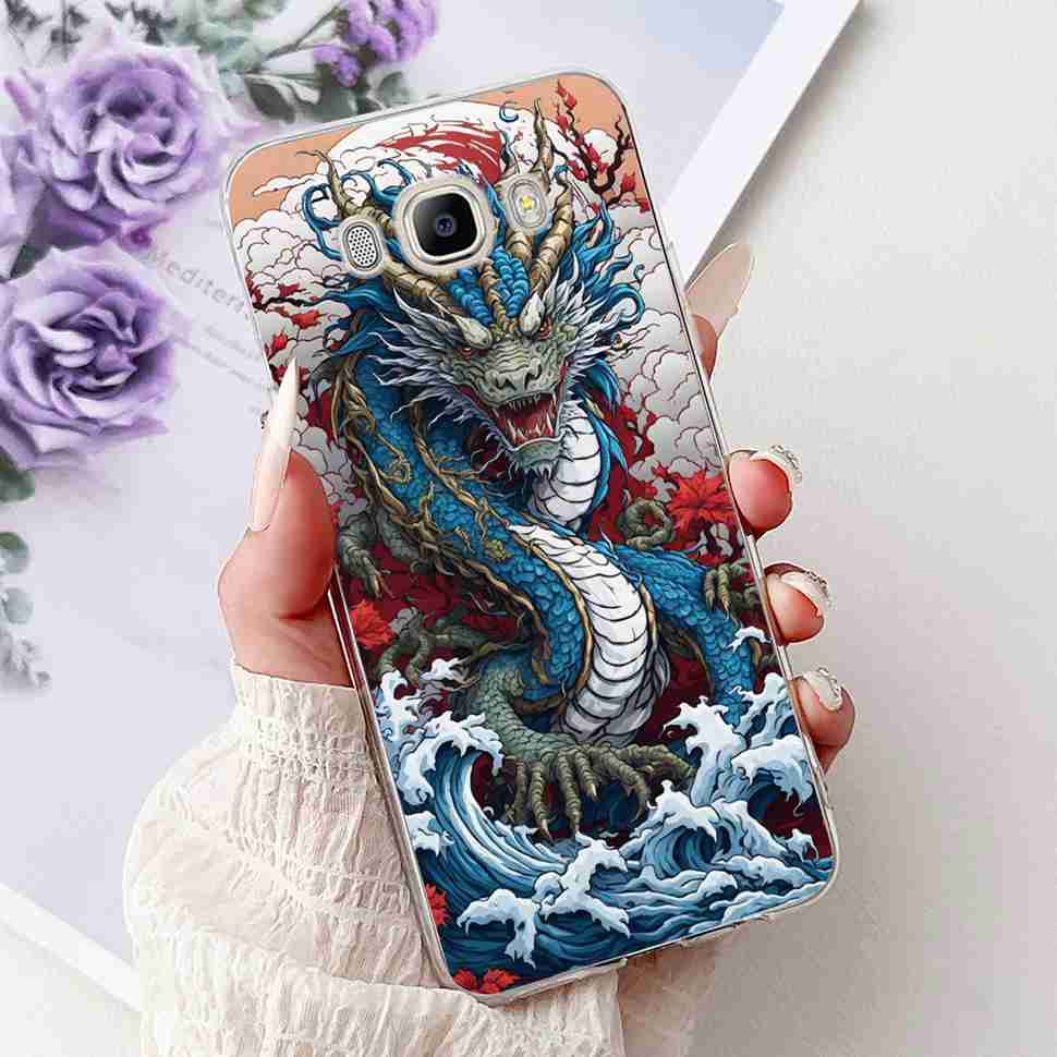 For Samsung Galaxy J7 2016 SM-J710FN Cartoon Animals Soft Silicone TPU Cover For Samsung J7 Core SM-J701F Fashion Flowers Shell