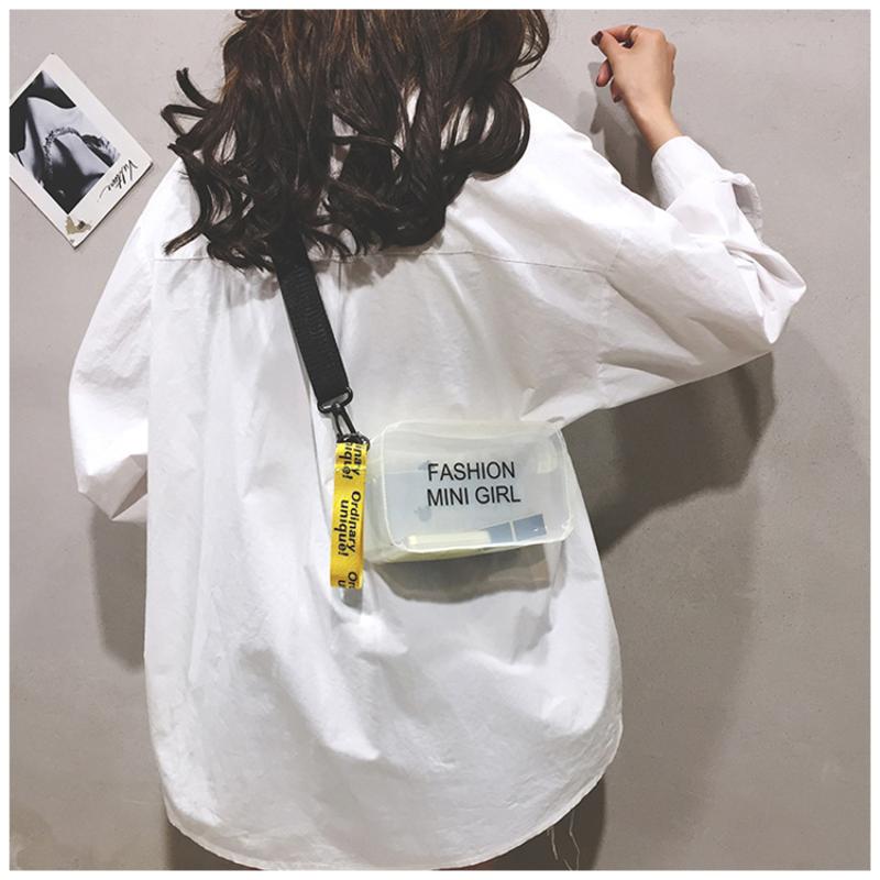 Women Fashion Clear Sweet Purses Candy Color Messenger Bag Crossbody Bags Shoulder Bag Transparent Jelly Bag