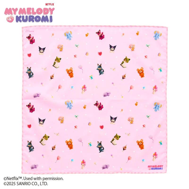 Sanrio Netflix MY MELODY & KUROMI Sanrio Characters Printed Handkerchief Pink