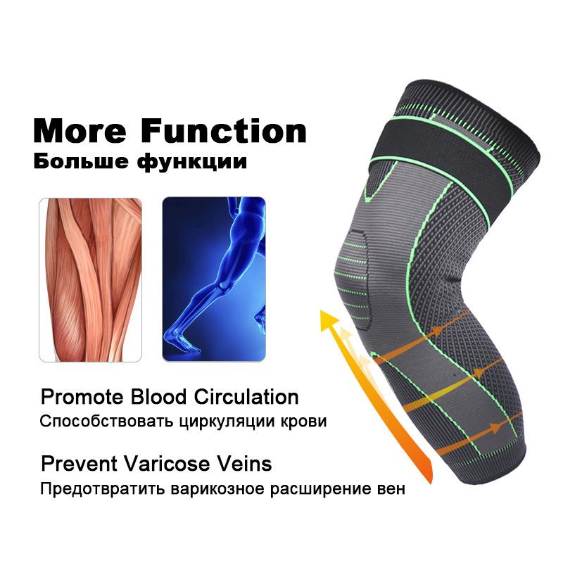 OLIKEI Bandage Compression Knee Sleeve Full Leg Knee Pads Elastic Knee Brace Sports Warm Long Knee Support for Basketball Running Fitness